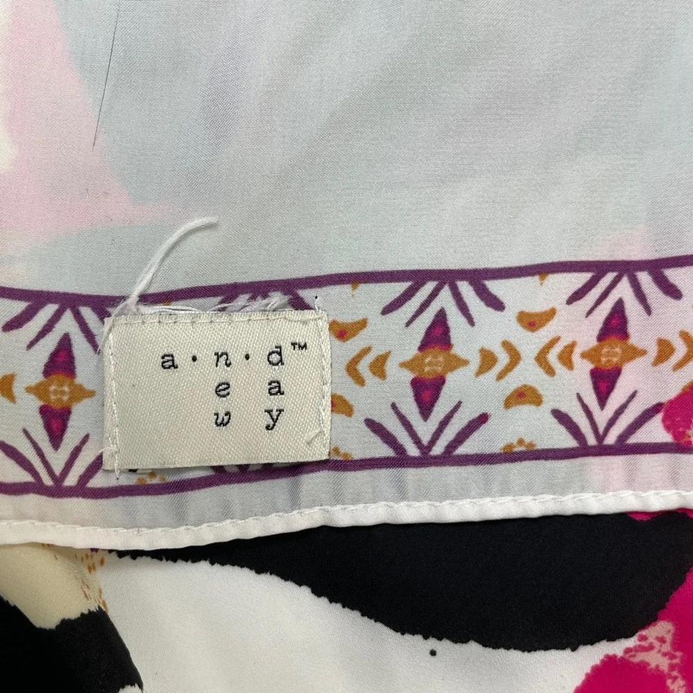 A New Day Women's Hair Purse Scarf Floral Square White Pink Green‎ Orange